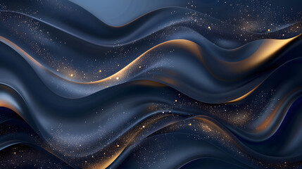 Poster - Abstract elegant combination of dark blue navy with gold