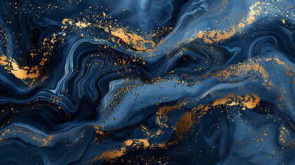 Poster - Abstract elegant combination of dark blue navy with gold