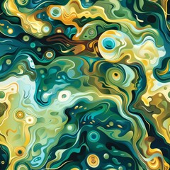 Wall Mural - Abstract Swirls of Colorful Patterns in Psychedelic Art Design