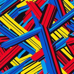 Wall Mural - Vibrant, Abstract Geometric Shapes in Primary Colors