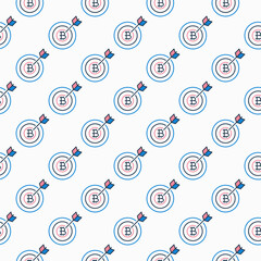 Poster - Bitcoin Target vector Cryptocurrency colored seamless pattern
