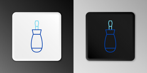Poster - Line Screwdriver icon isolated on grey background. Service tool symbol. Colorful outline concept. Vector