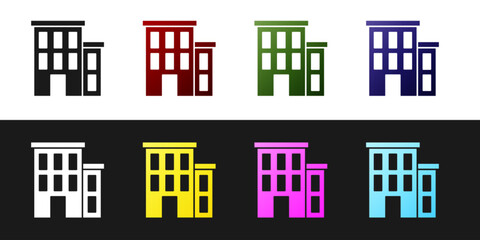 Poster - set house icon isolated on black and white background. home symbol. vector