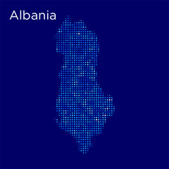 Wall Mural - albania map with blue bg