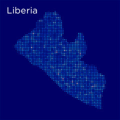 Wall Mural - liberia map with blue bg