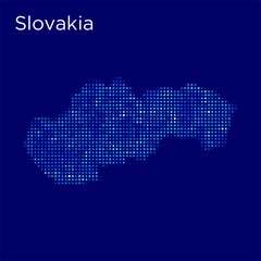 slovakia map with blue bg