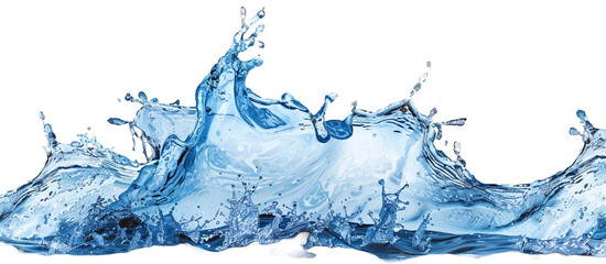 Wall Mural - blue water splash isolated on transparent background