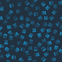 Poster - Set ZIP file document, TXT, PDF and EPS on seamless pattern. Vector