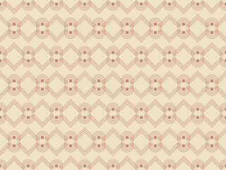 Wall Mural - Vintage seamless pattern in geometric linear style. Beige retro pattern in boho style. Design for wallpaper, wrapping paper and banners. Vector illustration