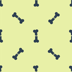 Poster - Blue Human broken bone icon isolated seamless pattern on yellow background. Vector