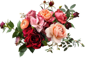 bouquet of flowers isolated on transparent background