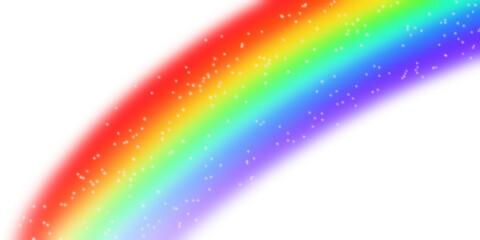 Poster - Rainbow with shiny dust on a transparent background. Rainbow arch. Symbol of rain, sky, clarity, nature. Graphic object. PNG image