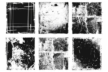 Poster - An overlay texture set with effects like grunge, paper, ripped, old, concrete, grainy, dust, and halftone stamping. Superb detail, square and rectangular shapes. Drawing in halftone.