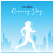 © pixalane - Vector illustration Running Day, post banner editable template