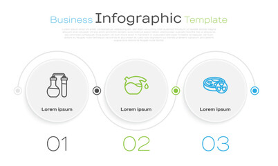 Wall Mural - Set line Test tube, and with toxic liquid. Business infographic template. Vector