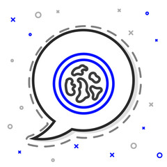 Poster - Line Petri dish with bacteria icon isolated on white background. Colorful outline concept. Vector