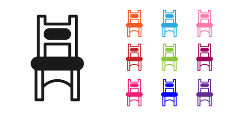 Poster - Black Chair icon isolated on white background. Set icons colorful. Vector