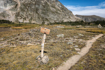 Wall Mural - Information sign in the Indian Peaks Wilderness, Colorado