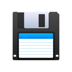 Aufkleber - Floppy disk on white background. HD diskette old data media. Storage medium used for data storage.
