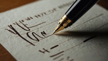 Wall Mural - ai generated illustration of an elegant cursive script on paper