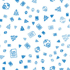 Aufkleber - Set line Binary code, Ethereum exchange NFT and Digital crypto art on seamless pattern. Vector