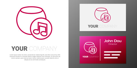 Poster - Logotype line Voice assistant icon isolated on white background. Voice control user interface smart speaker. Logo design template element. Vector