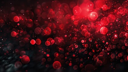 Poster - Black background featuring red bokeh