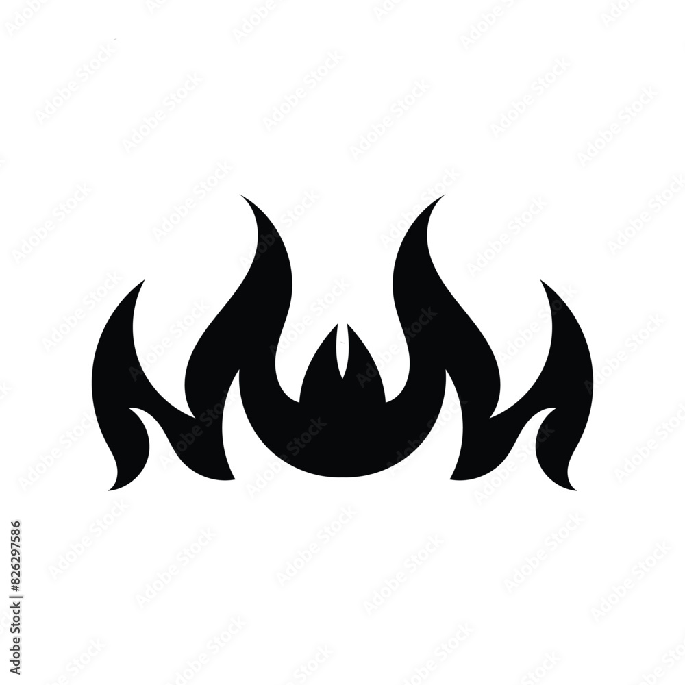 Flame fire border frame silhouette template vector illustration clipart ...