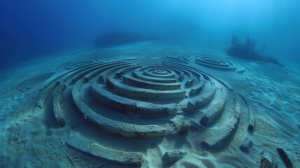Wall Mural - the ocean bed adorned with a collection of mysterious crop circles each one unique to its maker.