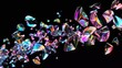 © Juan - Colorful diamonds fly in the air on black background