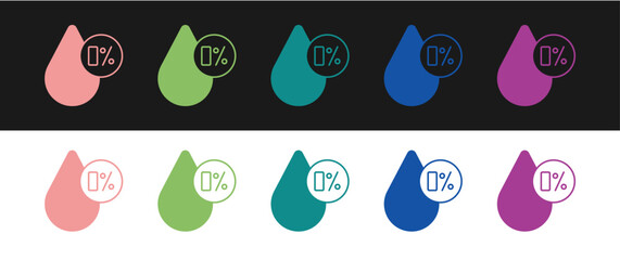 Poster - Set Water balance icon isolated on isolated on black and white background. Vector