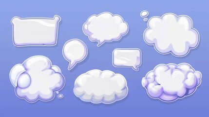 Poster - white empty speech bubbles with cartoon balloon word design. modern white blank speech bubbles.