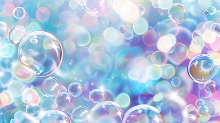Poster - The modern background of soap bubbles and foam is transparent, and the pattern of suds is abstract.