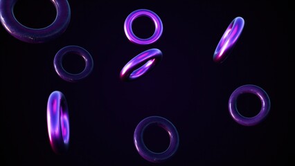 Poster - 3d render Violets torus. Computer generated