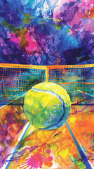 Take Control with Stunning Watercolor Tennis Artwork: The Ball Is in Your Court