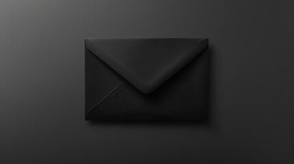 Blank white letter, simple black envelope, flat lay design, corporate identity