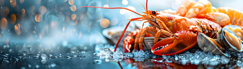 Wall Mural - Seafood Traceability System Concept: High Res Image Emphasizing Sustainability and Tracking in Glossy Setting