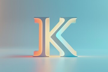 Aufkleber - A realistic 3D rendering of the letter K. Suitable for graphic design projects