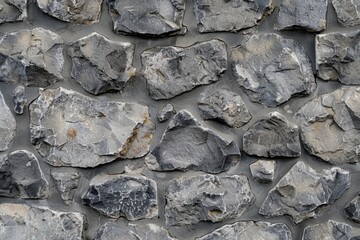 Poster - Close up of a stone wall with a red fire hydrant, ideal for urban infrastructure concepts