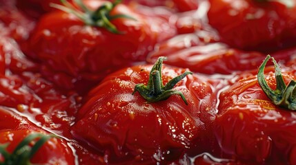 Wall Mural - Close up of a bunch of red tomatoes. Suitable for food-related projects