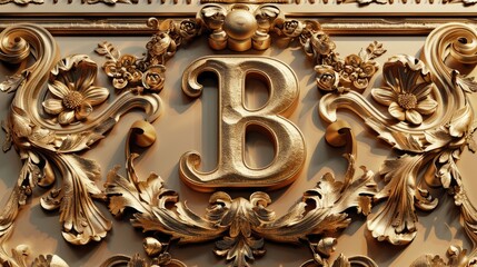 Aufkleber - A detailed shot of a gold letter on a wall, perfect for business or education concepts