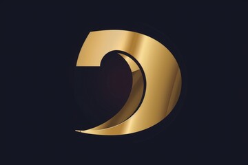 Poster - A striking image of a golden letter C on a dark black background. Perfect for various design projects
