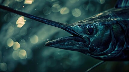 Poster - Close up of a fish with its mouth open, suitable for aquatic themes
