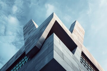 Poster - A very tall building with a clock on its side. Perfect for illustrating concepts of time management or urban architecture