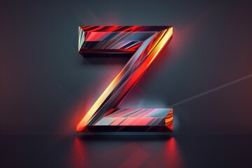 Poster - A letter Z lit up in red and orange colors. Suitable for graphic design projects or advertising campaigns