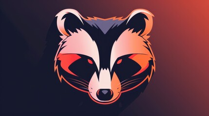 Aufkleber - Close-up of a raccoon's face on a dark background. Suitable for various wildlife themes