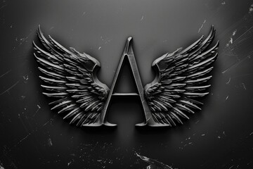 Poster - Black and white photo of a pair of wings, suitable for various creative projects