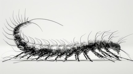 Poster - Detailed black and white image of a bug. Suitable for educational materials
