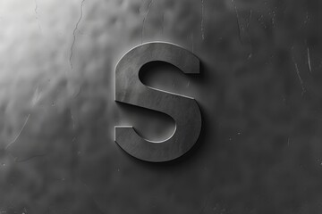 Poster - A simple black and white image of the letter S. Suitable for various design projects
