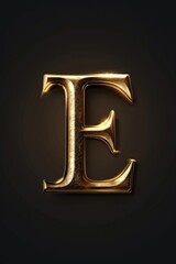 Poster - Simple and elegant golden letter E on a black background, perfect for branding and design projects